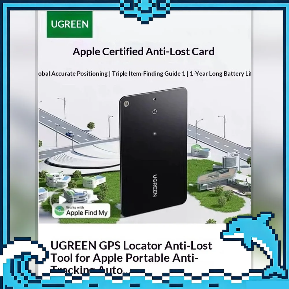 UGREEN CM817 45298 FineTrack Slim Smart Finder Card Bluetooth Tracker for Apple Find My Wallet Luggage