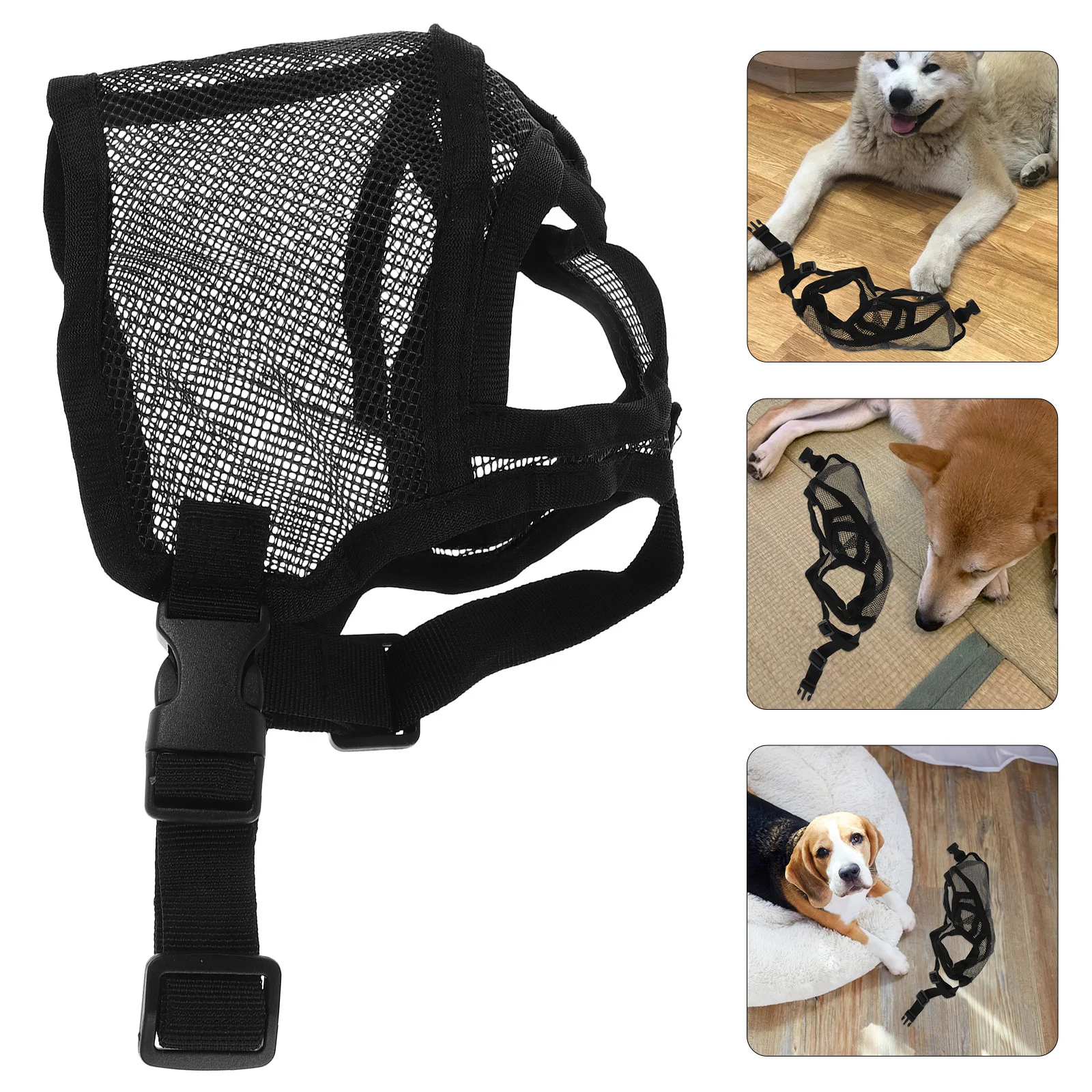

1pcs Pet Muzzle For Dogs Breathable Mesh Short Snout Bulldog Adjustable Anti-Biting Puppy Mouth Guard Small Dog Muzzle No Bark
