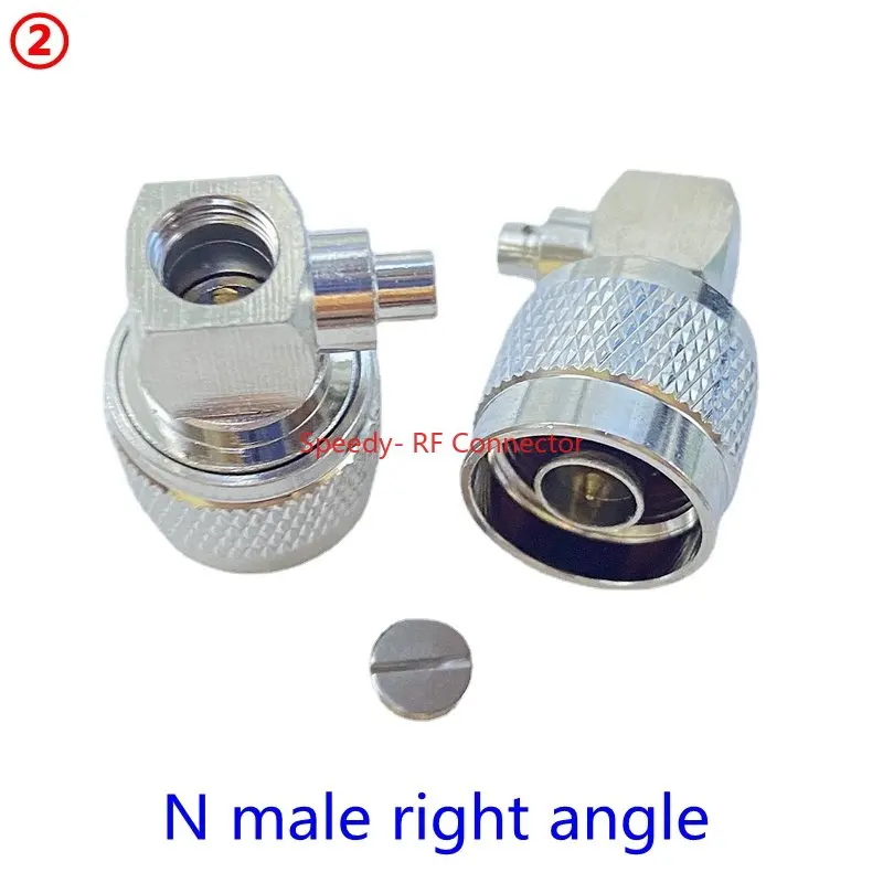 1PCS L16 N Type Male Female Connector L16 N Male Female Right Angle 4-Hole Panel Mount Solder for Semi Rigid.141\