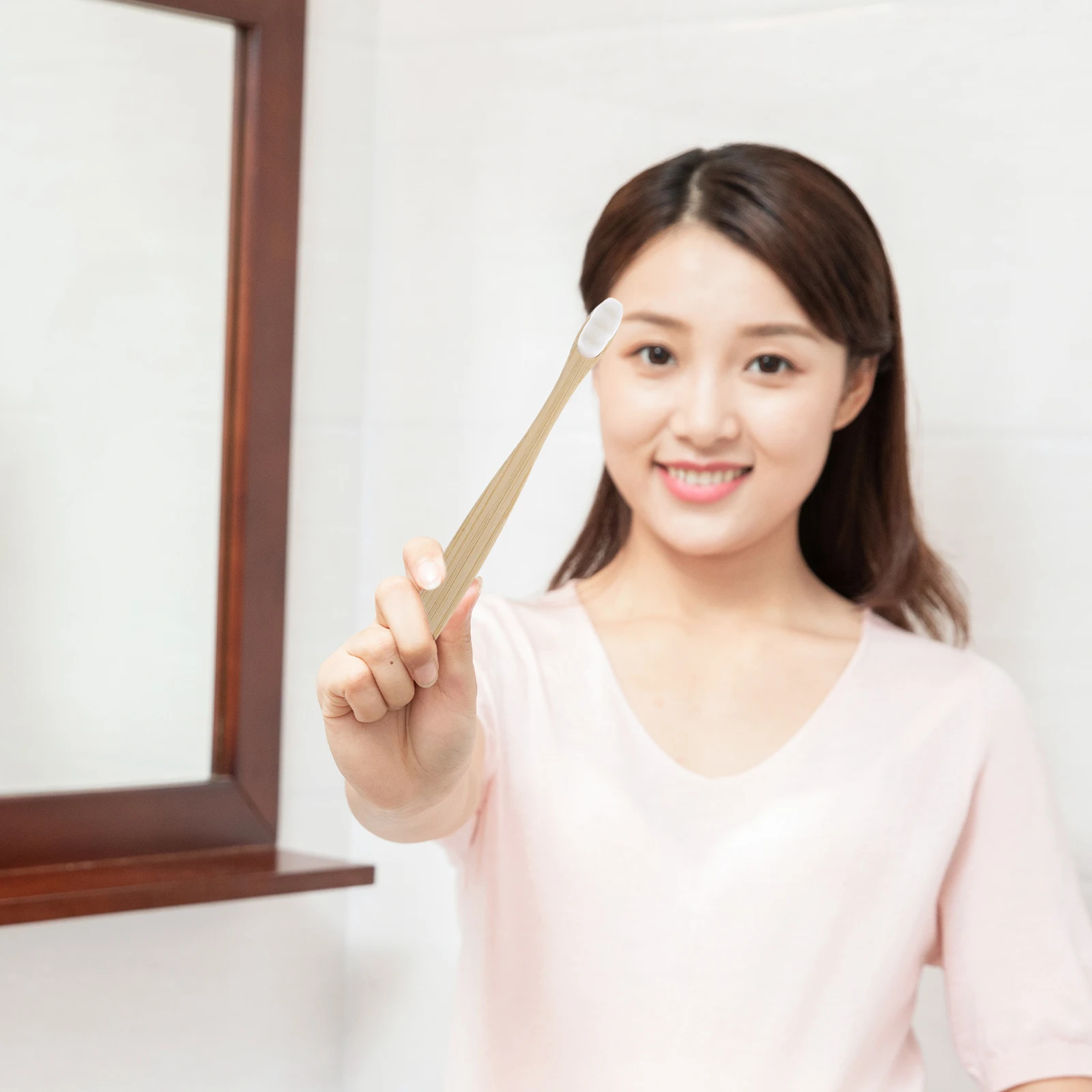 

5pcs Minimalist Round Tail Toothbrush For Adults Soft Bristles Gentle Gums Travel Portable Dental Care Manual Toothbrush Set