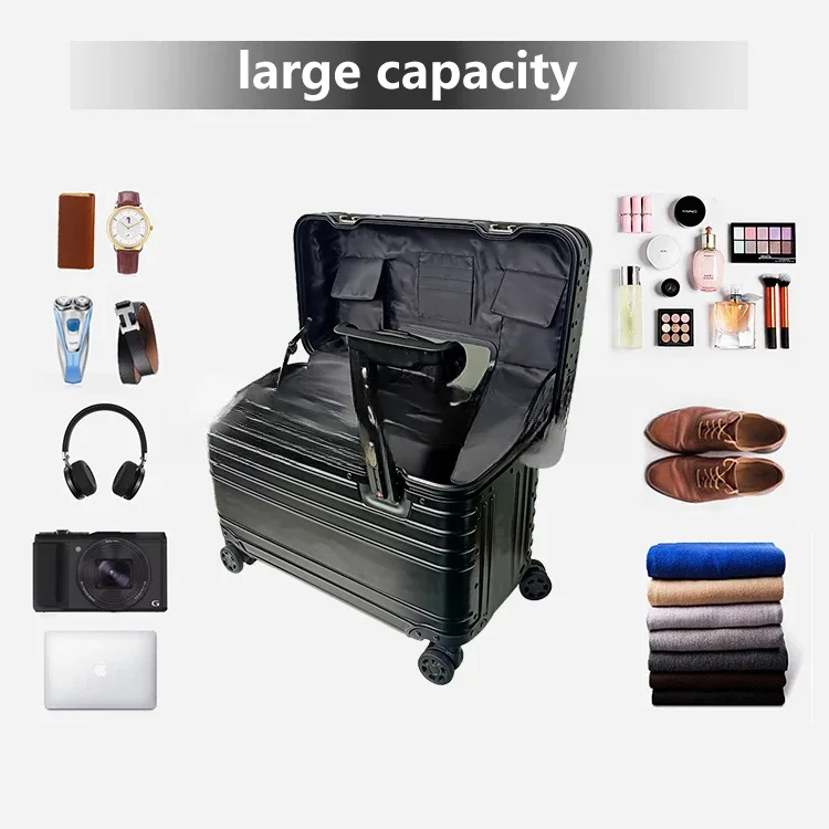 For Trolley Pilot Case Travel Bags Business Carry On Aluminium Pilot Case Luggage Suitcases