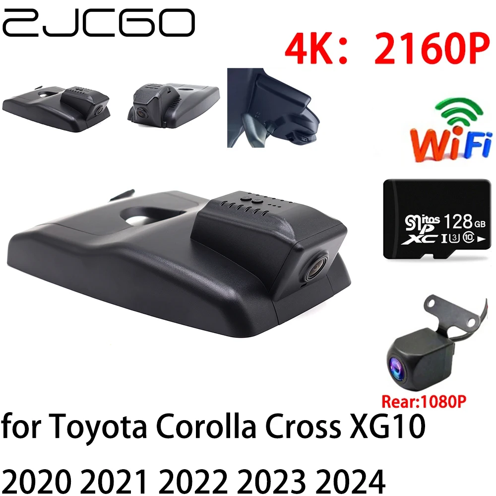 

ZJCGO 2K 4K Car DVR Dash Cam Wifi Front Rear Camera 2 Lens 24h Monitor for Toyota Corolla Cross XG10 2020 2021 2022 2023 2024