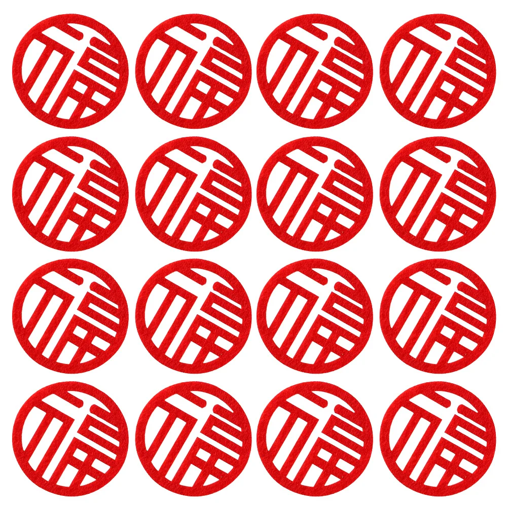 90 قطعة شارات شخصية فو الخط الصيني مهرجان الربيع ديكور المنزل ملصقات الزجاج السنة الجديدة نعمة النسيج ملصقات الزجاج