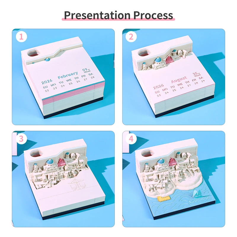 "Time Piece Tear-away Calendar 2026 with LED Lighting & Memo Pad - Ideal Christmas Gift"