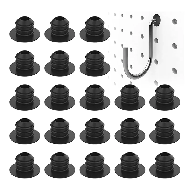 ABFI مناسب للوحة الوتد 1/4 بوصة - لـ 100 قطعة من أقفال خطاف Pegboard مع سدادات لمنع السقوط من السقوط