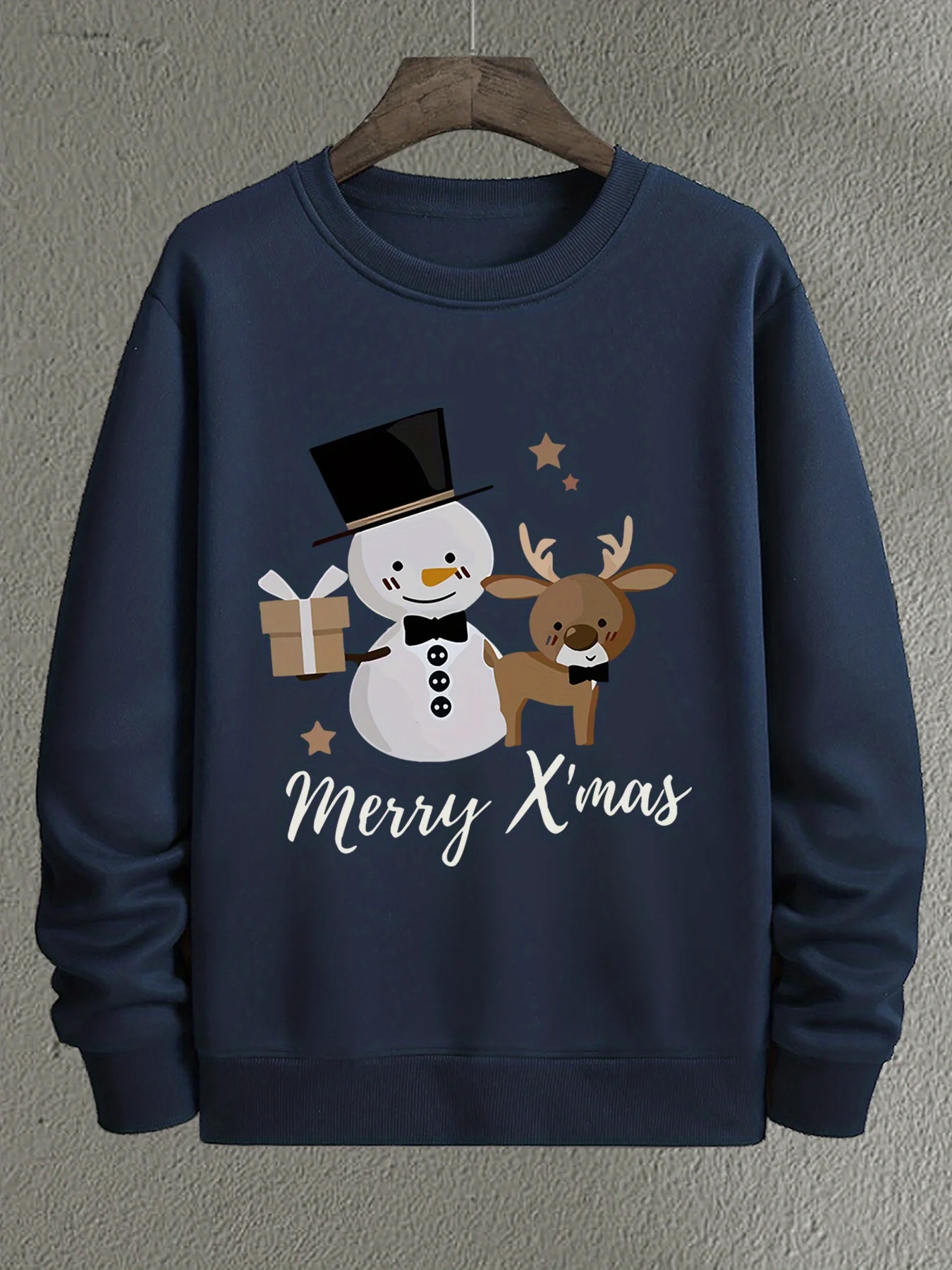 

[Рождественский подарок] Мужская и женская рождественская толстовка в тяжелом весе 300 Г/м2 — снеговик, олени, леденцы, снежинки