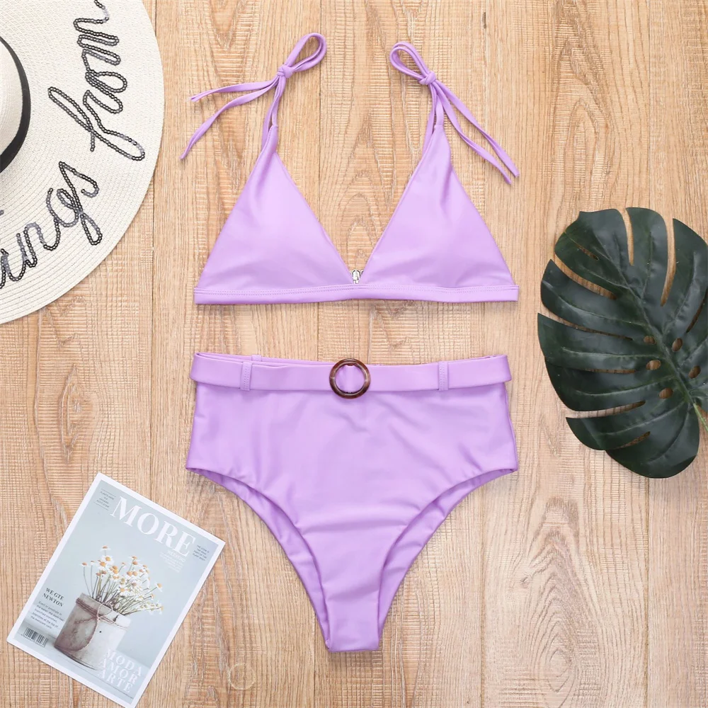 

Sexy Sling Bikini Tie Up String Swimsuit High Waist Women Swimwear 2 Piece Beach Biquinis Brazilian Bikinis Set Vacation Outfits