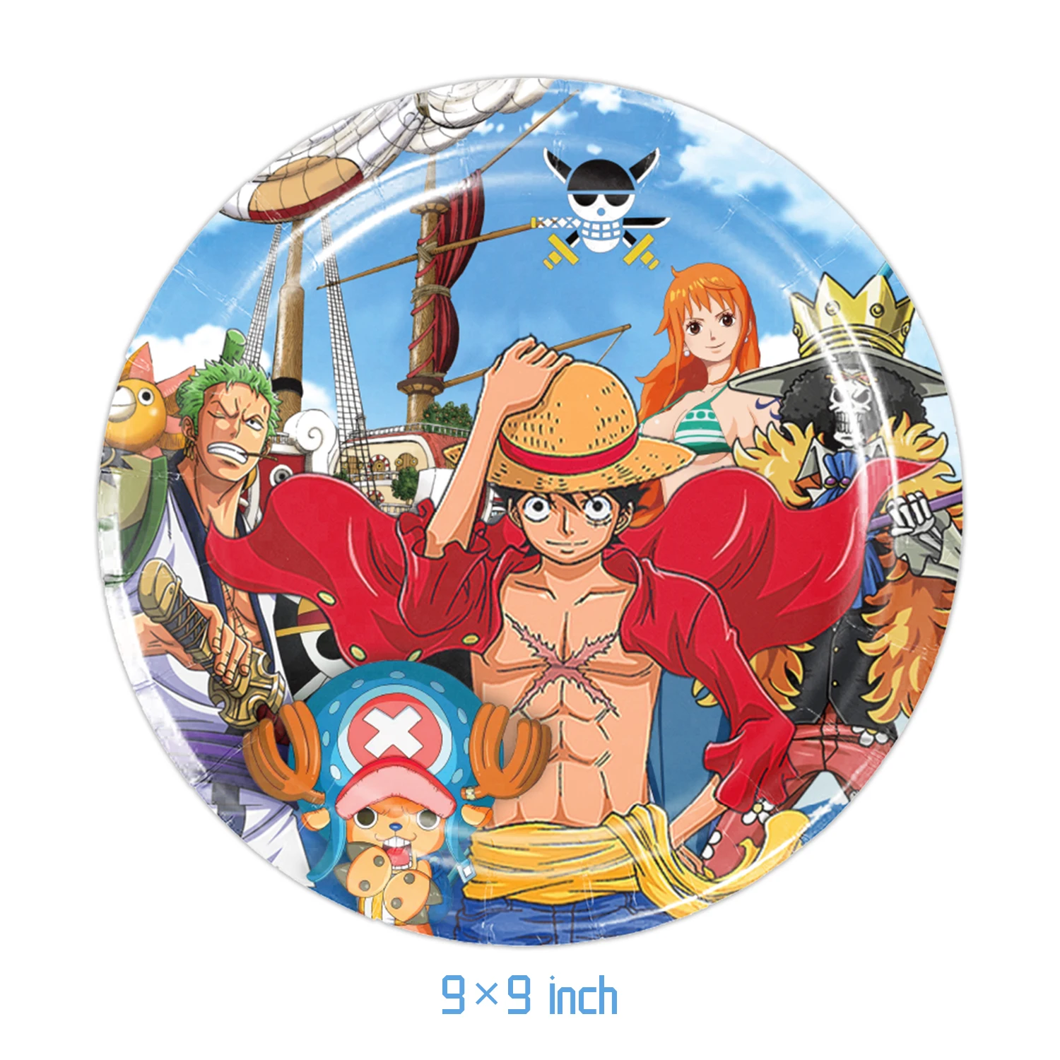 ONE PIECE Themen-Geburtstagsparty-Dekorationsset Luffy Ballons Teller Becher Tischdecke Geschenktüte Banner Babyparty-Zubehör Jungengeschenk – Detail 8