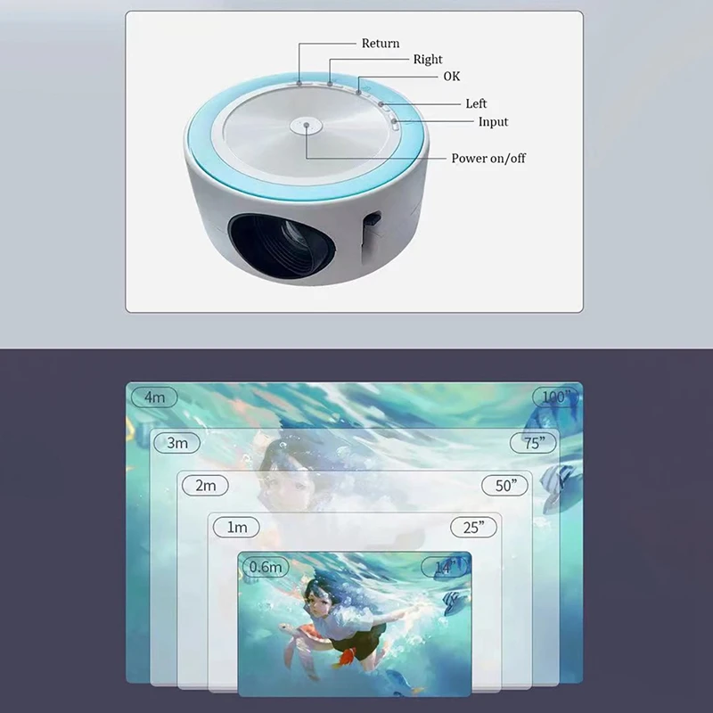 G320 LED Mini Projector Video Beamer Support 1080P USB Sync Screen Smartphone Kids Projetor Home Theater PK YT200 Easy Install C