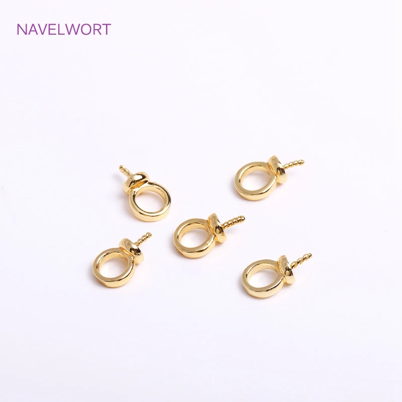 18K Gold Plated Bail Caps Beads Accessories End Caps Beads Pendants Connectors fit Pearls Beads DIY Jewelry Making