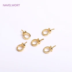 18K Gold Plated Bail Caps Beads Accessories End Caps Beads Pendants Connectors fit Pearls Beads DIY Jewelry Making