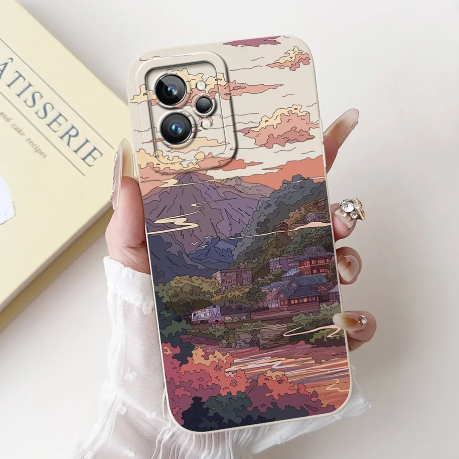 For Realme GT2 Pro 5G Case RMX3301 Shockproof Cover Fashion Flower Phone Cover For Realme GT2 Funda Realme GT Neo 3T Neo2 Bumper