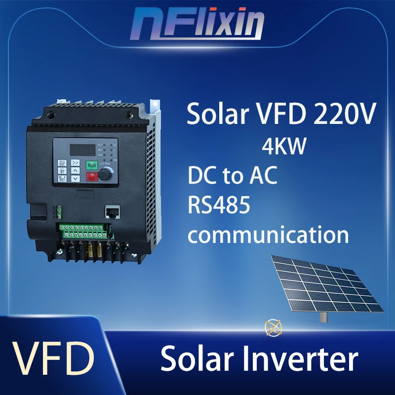 Solar VFD Inverter DC280V-400V Input AC 220V 3P  Output 0.75KW-7.5KW Pump Speed Controller