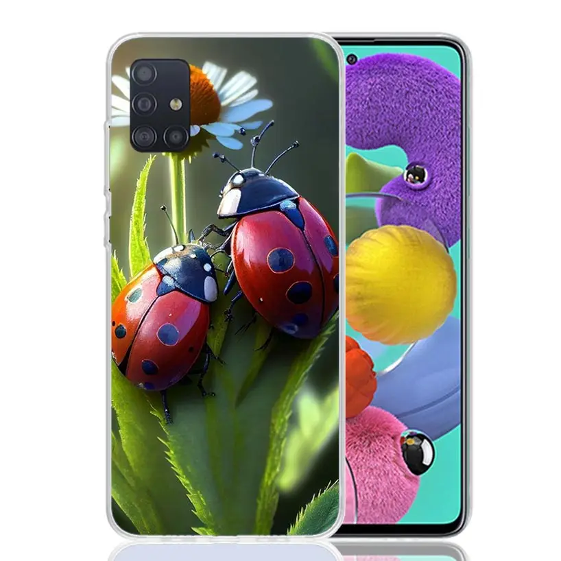 Insect Seven-Star ladybug Phone Case For Samsung Galaxy A51 A41 A31 A21S A11 A01 A71 A50 A40 A30S A20E A10S A70 A6 A7 A8 A9 Coqu