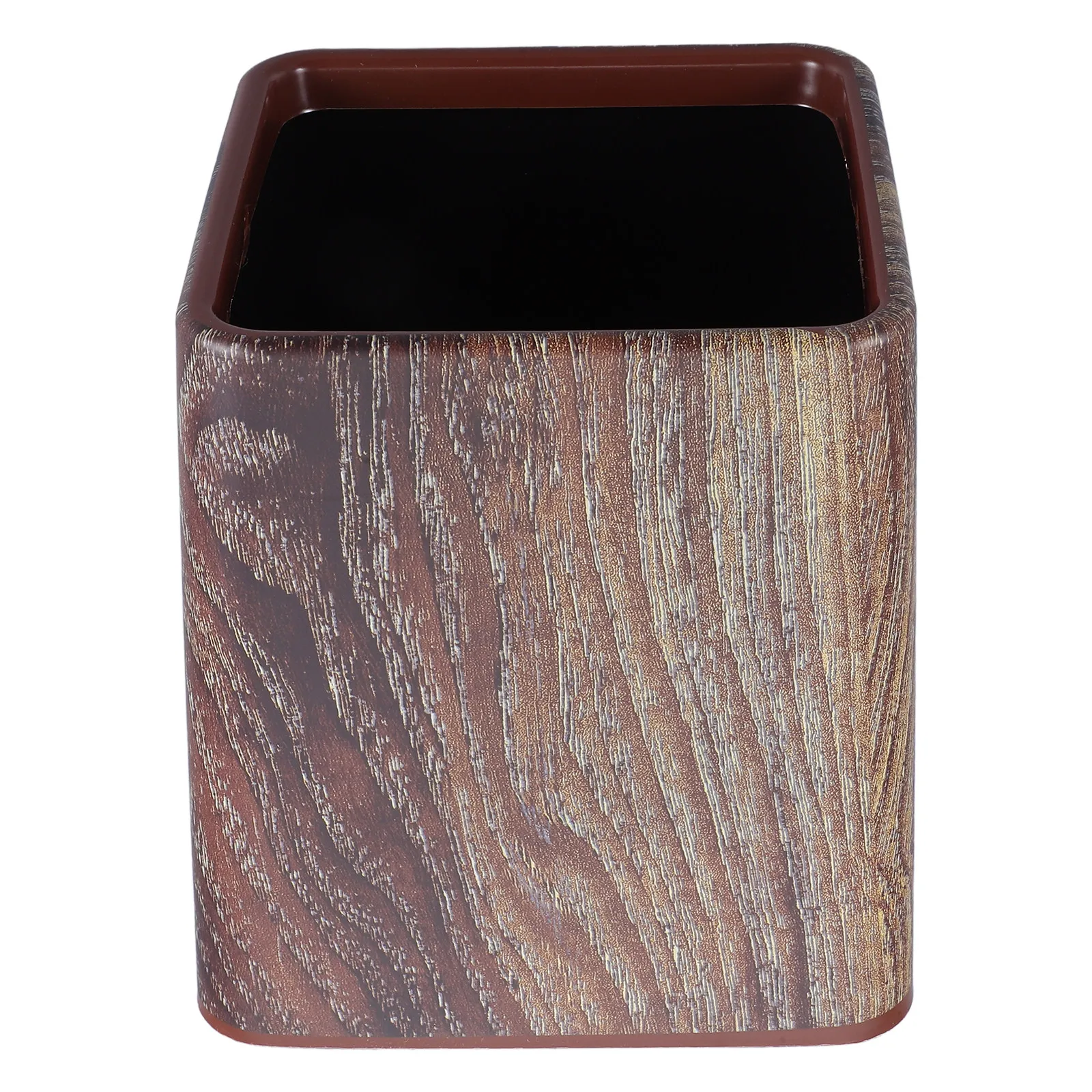 Retro Walnut Grain Trash Can Small Desktop Waste Basket for Bedroom Bathroom Kitchen Office Living Room Home Decor Stylish