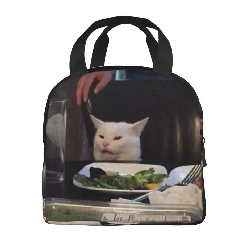 Insalata Cat Meme borse per il pranzo isolate per le donne Resuable Thermal Cooler Food Lunch Box Kids School Children