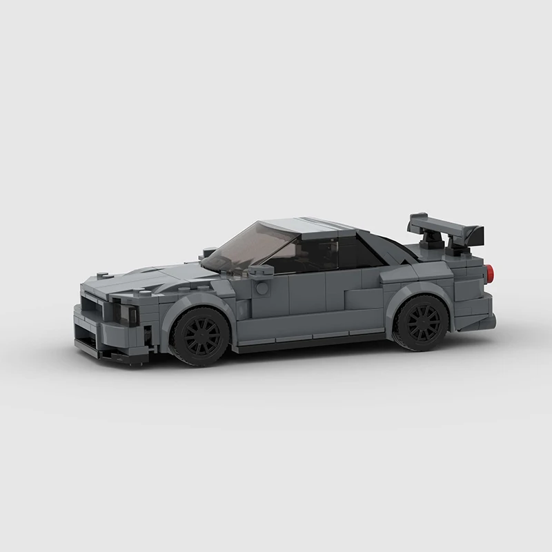 Hot MOC Skyline GT-R R34 Speed City Car Champion Racer Supercar Fast & Furious Building Blocks Brick Racing Technique Kid Toys