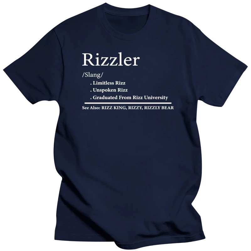 The Rizzler Definition T Shirt lucu Rizz Meme Y2k kaus untuk pria wanita kasual 100% katun musim panas uniseks atasan ukuran EU