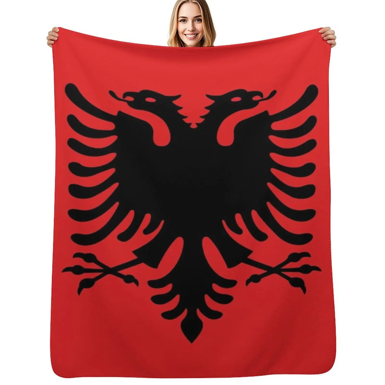 

The flag of Albania Throw Blanket warm winter Decorative Sofas Hairys Blankets