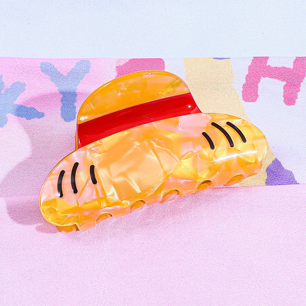 

NEW Cartoon Anime Peripheral Hair Claw Japanese Style Acrylic Claw Clips Yellow Hat Hair Clips for Women Girls Hair Accessories