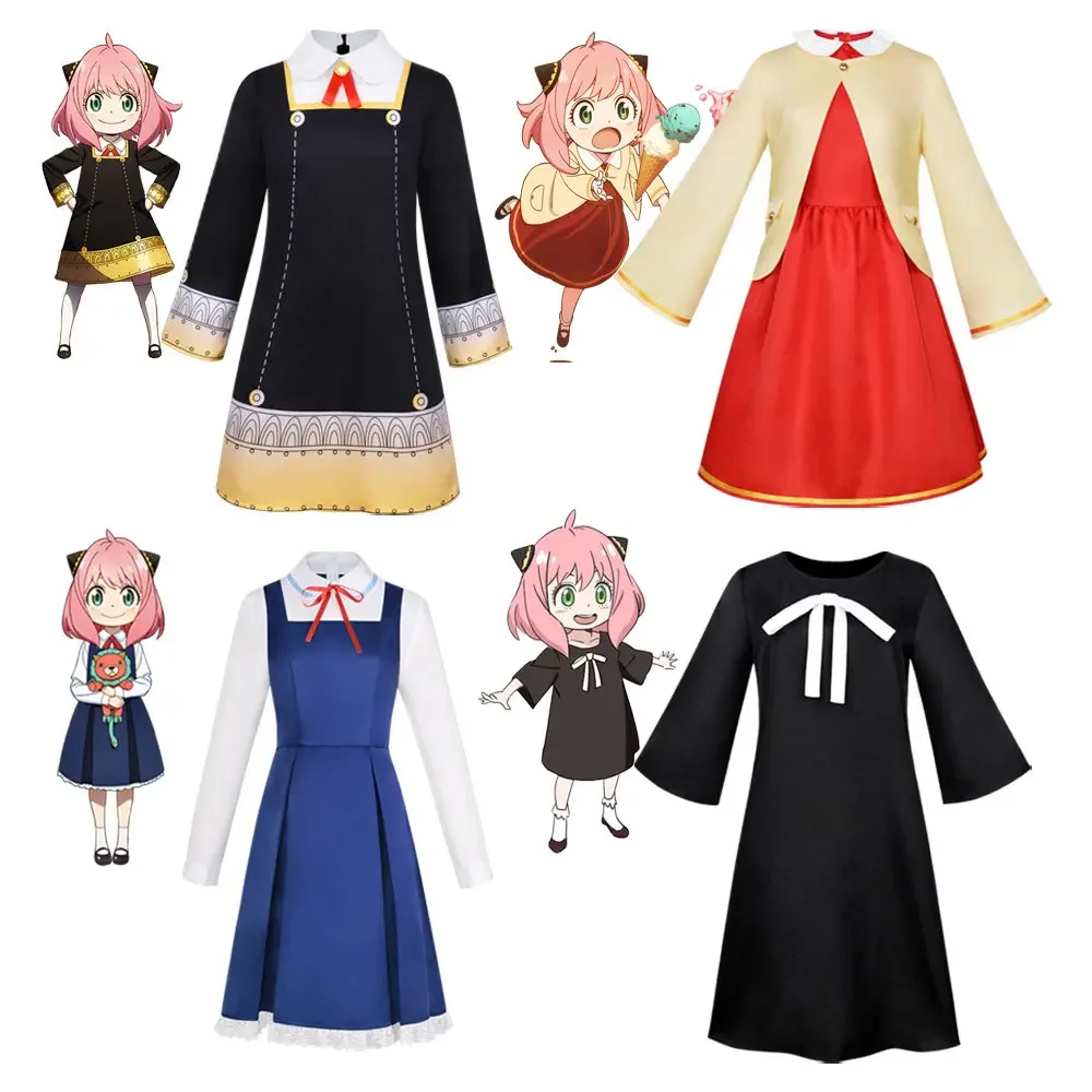 

Косплей аниме шпионская семья Anya Forger косплей убийца убийца готический Холтер черное платье наряд униформа костюм для взрослых и детей