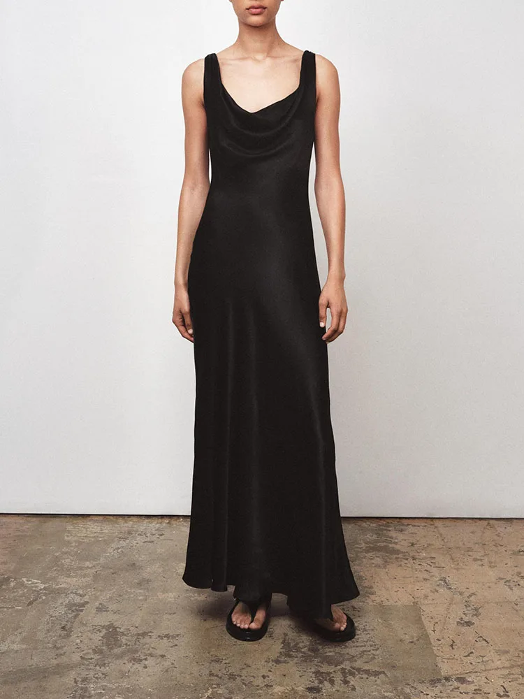 

Новое летнее поступление, женское шелковое атласное длинное вечернее платье на бретельках для Par Color Ele Classy