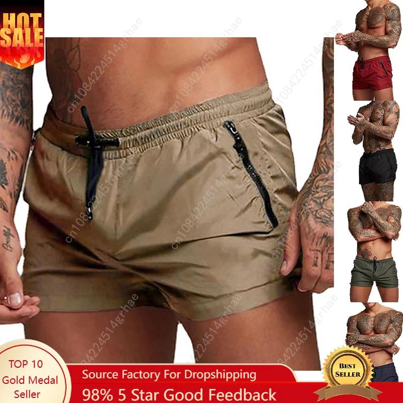 

Men's Shorts Outdoor Running Pocket Drawstring Design Elastic Waist Solid Color Comfortable Breathable Cotton Blend Shorts