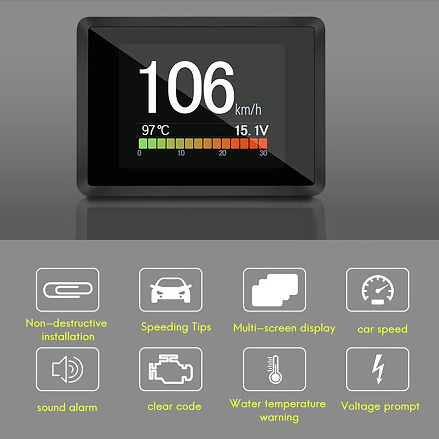 

New A203 Car HUD Head Up Display OBD Vehicle Speed Fuel Consumption Water Temperature Voltage Overspeed Alarm Universal