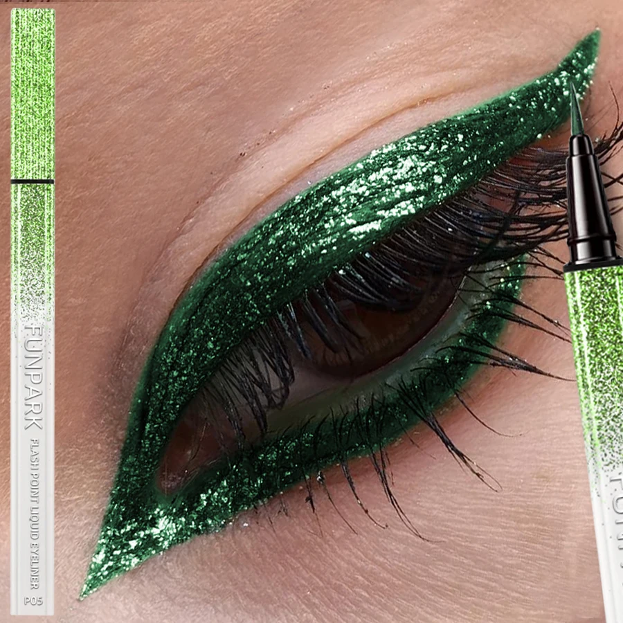 1PC Green Waterproof Eyeliner Sweat-proof Long Lasting Non-smudged Fast Drying Eye Liner Korean Makeup for Women Liquid Pen