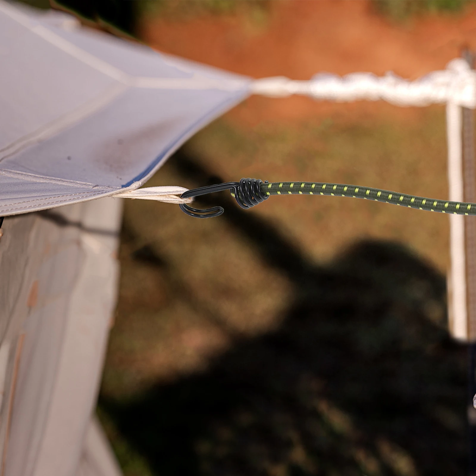 

Outdoor Bungee Cord Heavy Duty Strap Thick Elastic Tie Down Rope Hooks Secure for Camping Tent Clothesline Elastic Clothesline