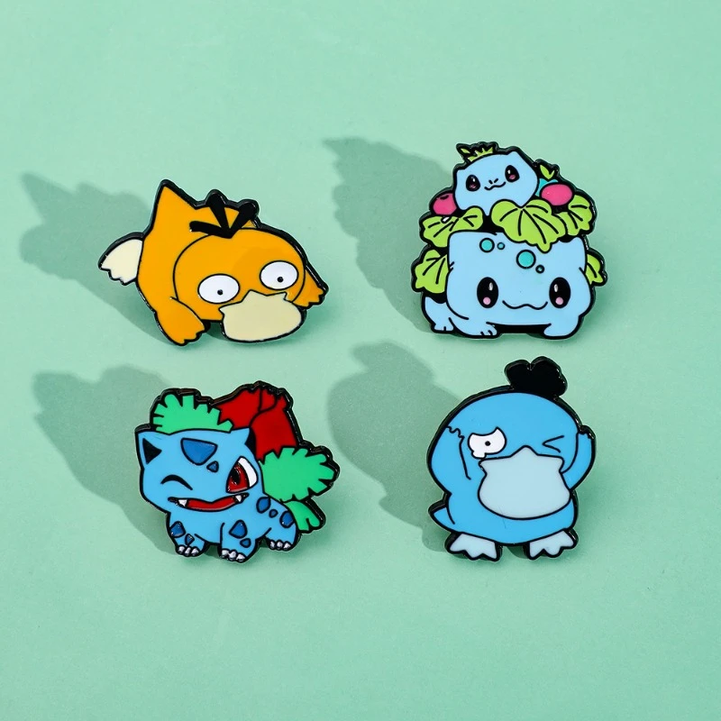 Pokemon Psyduck Cartoon Broochs figurki Anime Bulbasaur kreatywny Q figuralny tornister prezenty urodzinowe dla dzieci do dekoracji odzieży