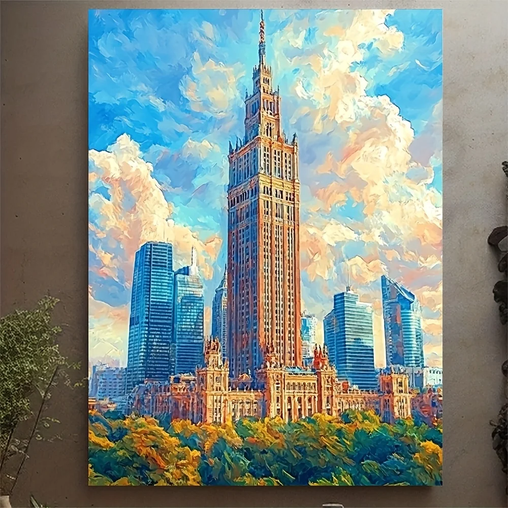 

500/1000/1200/2000PCS Puzzles for Adults Warsaw Polish Cultural Building,Jigsaw Puzzles Brain Challenge Game Gift Home Decor