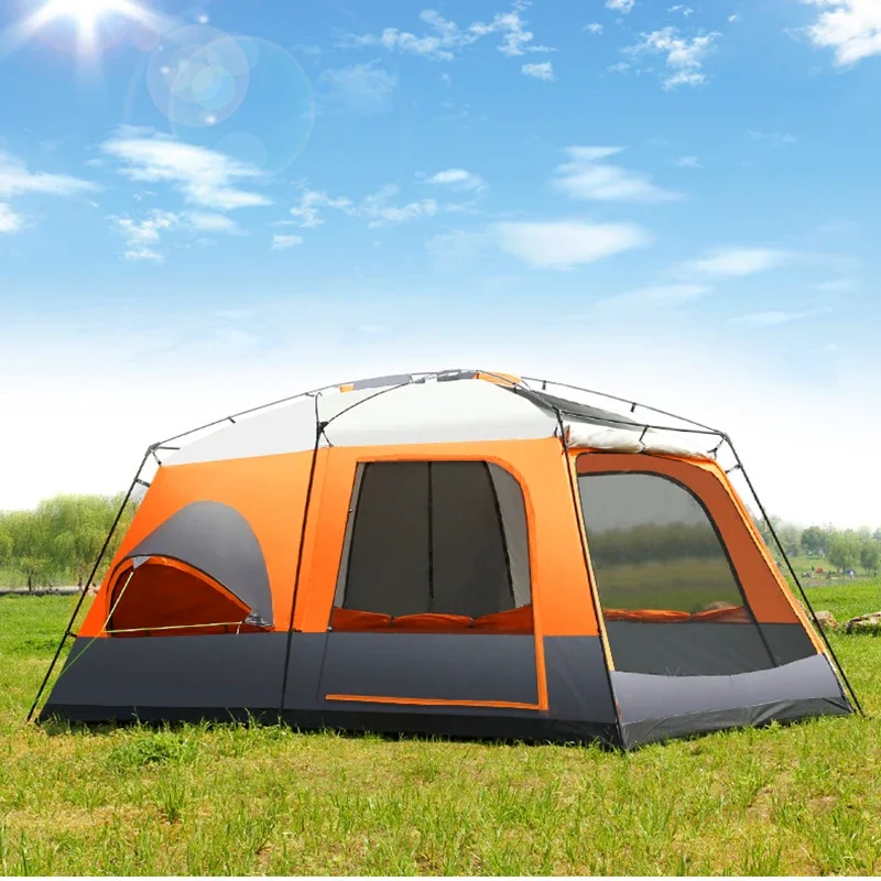 Camping leisure tent travel windproof sun protection multi-person tent