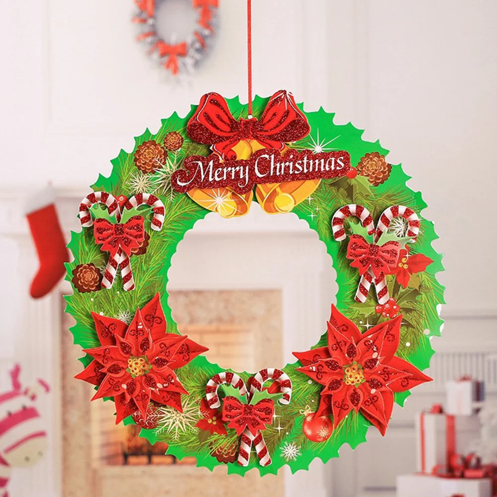 

Christmas Wreath Paper Garland Door Hanging Decoration Eco Friendly Versatile Festive Style Thanksgiving Fall Season