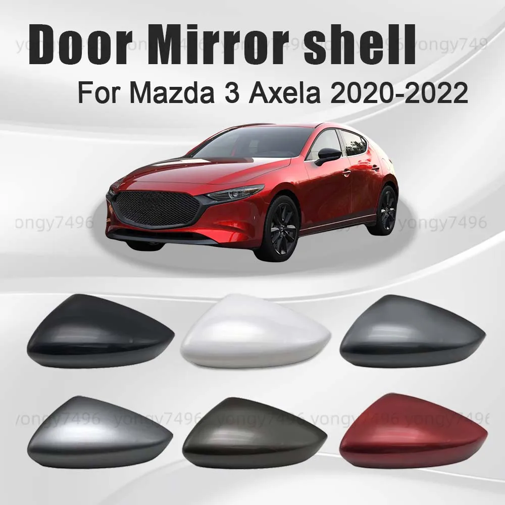 Protective Cover Door Mirror Shell For Mazda 3 Axela 2020 2021 2022 Car Rearview Accessories Glossy Black Pearlescent White