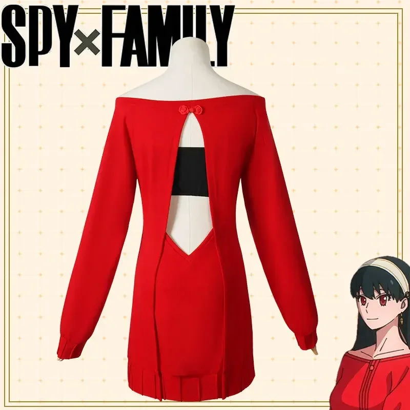 Yor Forger Cosplay Long Red Knitting Sweater Costume Anime Spy Family Women's Wear