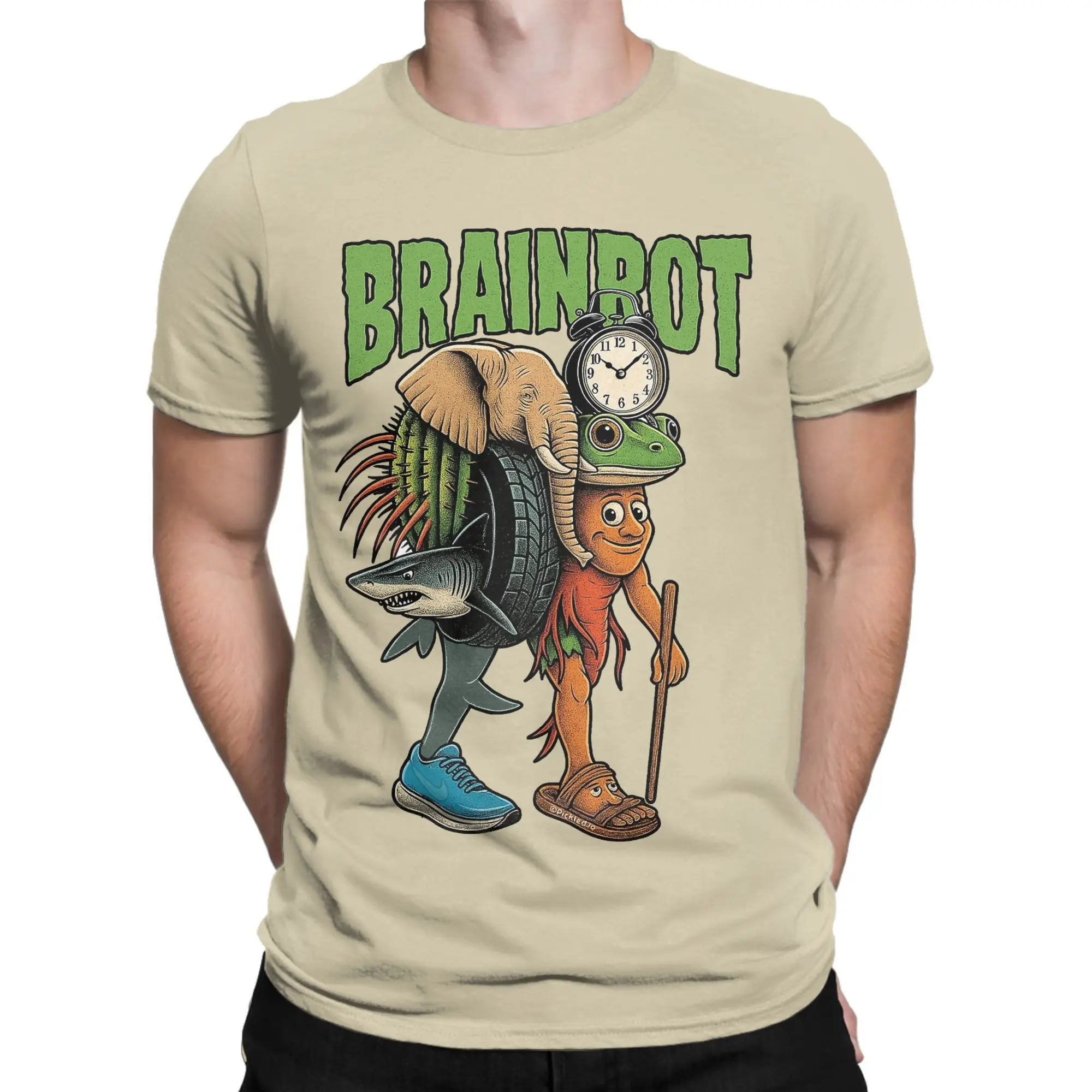 الرجال الإيطالية Brainrot تي شيرت 100% الملابس القطنية مضحك قصيرة الأكمام طاقم الرقبة تي شيرت تيشيرت صيفي