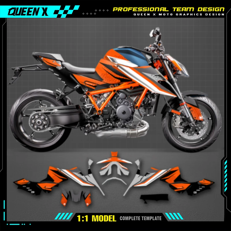 

Queen X MOTOR For KTM Super Duke 1290 R S 2020 2021 2022 Custom Team Motorcycle Graphics Decals Stickers Kits Number Name Custom