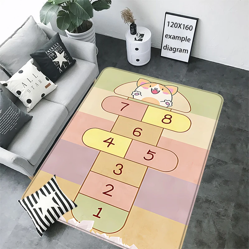 Children Room Rugs Foot Carpets Hopscotch Entrance Doormat Kawaii Rug Floor Mats Carpet Anti Slip Mat Home Kitchen Hallway Decor