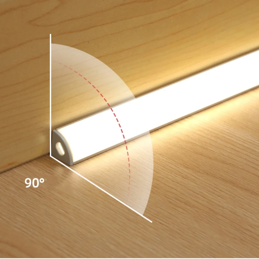 

16x16mm V-Type Under Cabinet Shelf Bar Strip Light 90 Glowing Table Kitchen Lighting with Hand Sweep Motion Touch Sensor Dimmer