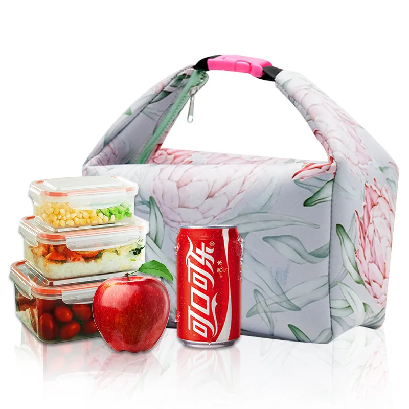 Sac à lunch portable en néoprène, boîte à bento isotherme thermique, fourre-tout, glacière, poudres, Quefissurainer, pique-nique, enfants, école, sacs de rangement des aliments