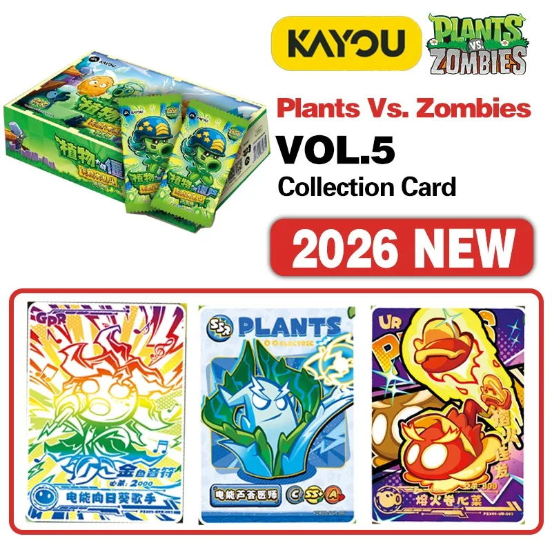 Tarjetas KAYOU Originales Plants Vs. Zombies VOL.5, Serie Wonderful Natural Journey, Anime, Colección de Tarjetas de Batalla Infinita, Regalo para Niños