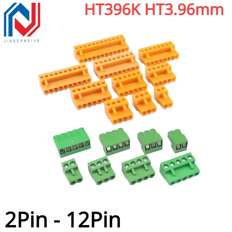 

5Pcs HT3.96K 3.96mm 2P/3P/4P/5P/6P/7P/8P Pluggable Through Hole Terminal 300V 10A HT396K Pitch Screw Terminal Block Connector