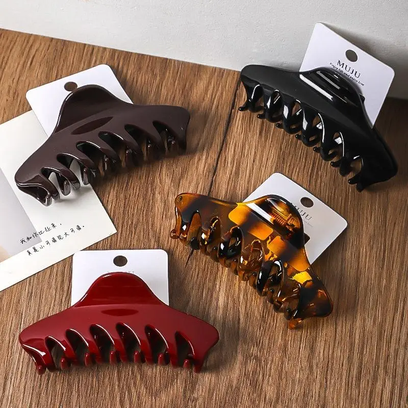 

Fashionable Versatile Hairpin Hair Claw Clip For Women Girls Solid Color Durable Large Shark Clip Headwear Hair Accessories Gift