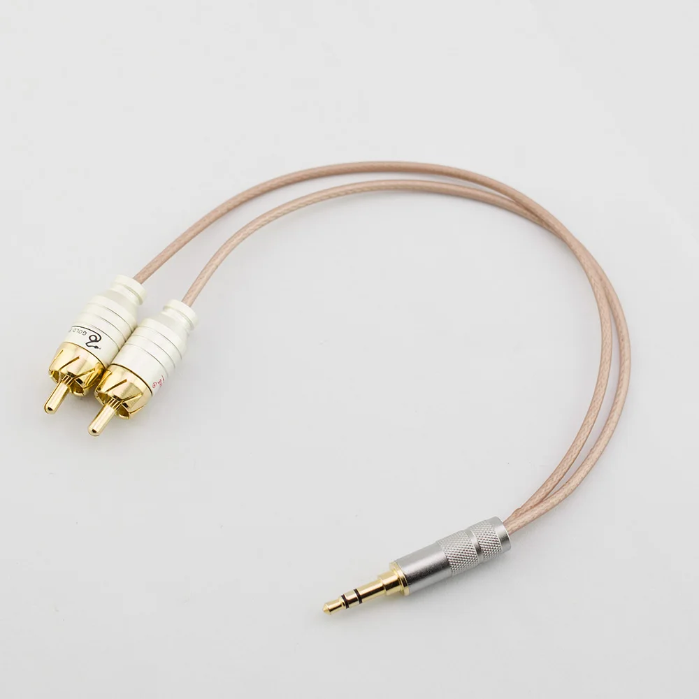 Hifi Silver-plated RCA Cable Jack 3.5 To 2 RCA Cable AUX Audio Cable 3.5 Mm Male Adapter Splitter for TV Box Speaker Wire Cord