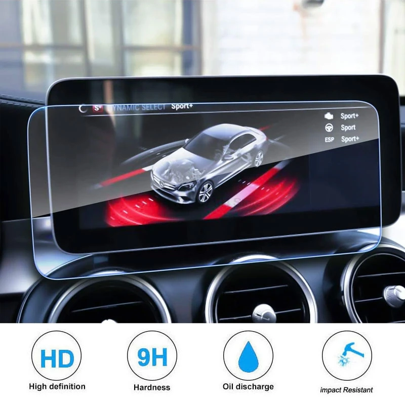 زجاج مقسى لسيارة Mercedes-Benz C Class W205 2019-2021 GLC X253 2020-2022 10.25 بوصة نظام ملاحة GPS للسيارة W205