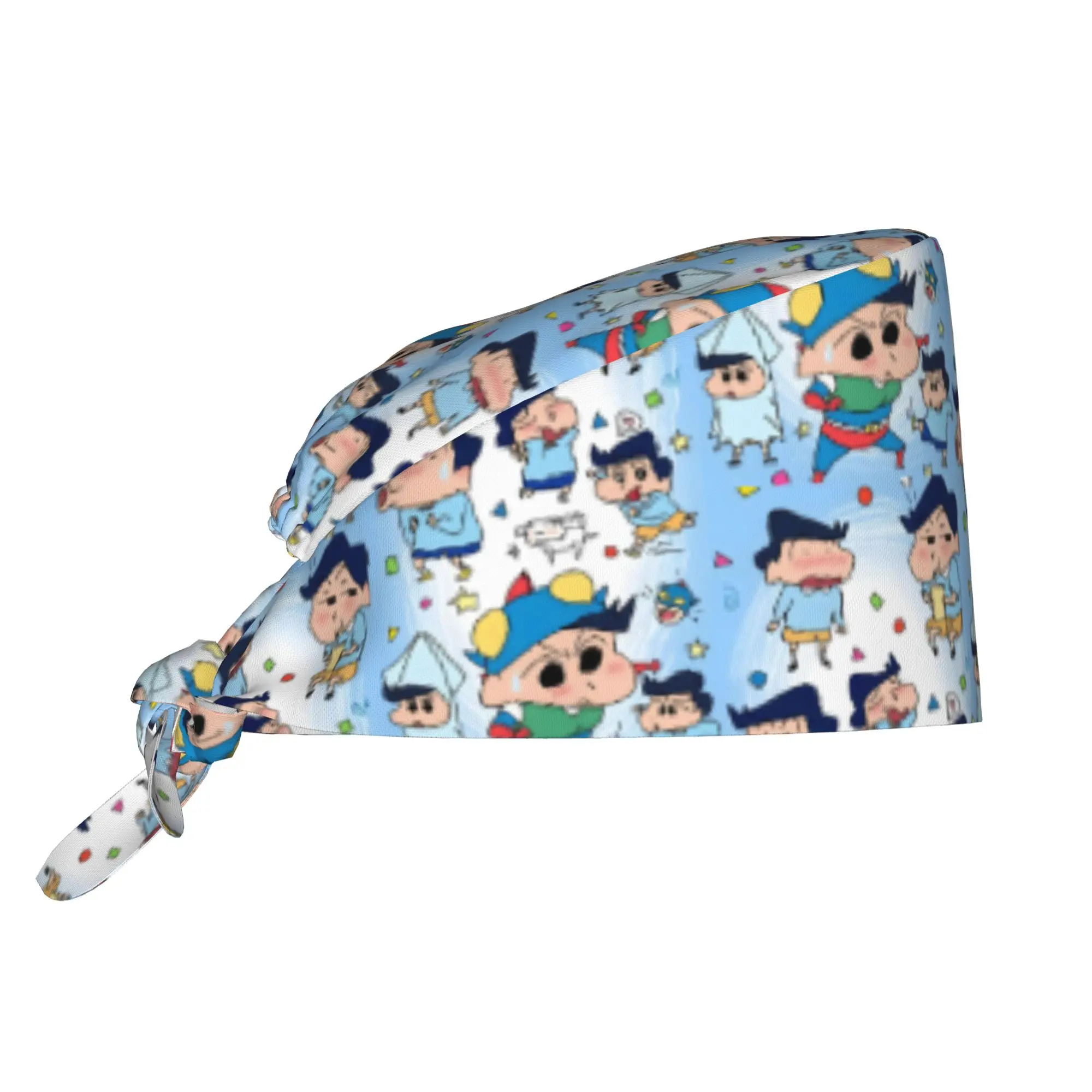 Gorro Quirúrgico Personalizado de Shin-chan para Hombres y Mujeres, Gorro de Limpieza, Gorro de Manga, Gorro de Enfermera, Gorro para Dentistas