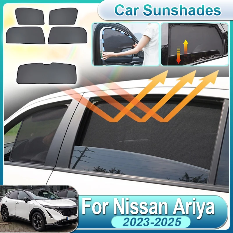 

For Nissan Ariya 2023 2024 2025 Nismo FE0 Car Window Sunshade Magnetic Curtain Mesh Front Windshield Sun Visor Cover Accessories