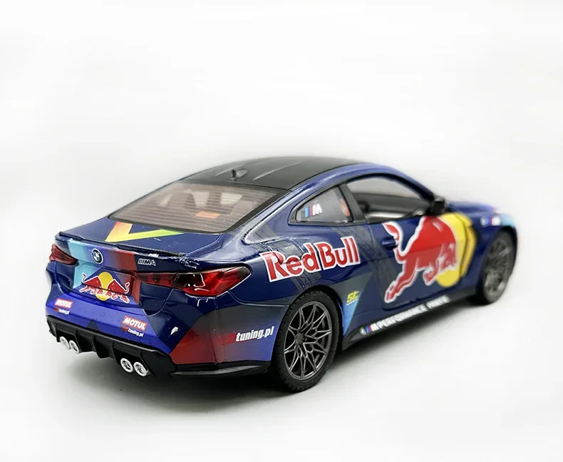 CCA1/24 M4 G82 Modello di auto in lega Red Bull Co Marchio di auto da corsa Simulazione Giocattolo sonoro e leggero