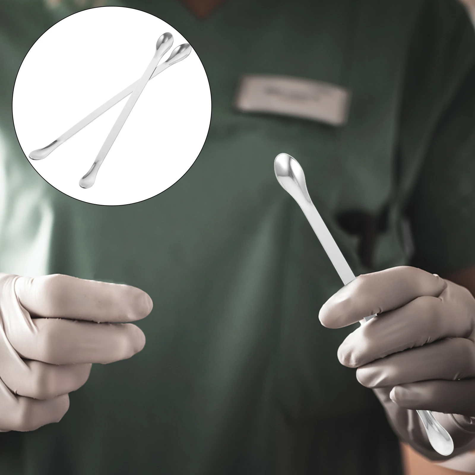 

2 Pcs Spatula Scale Weighing Spoon Scoops Chemistry Stainless Steel Science Mixing